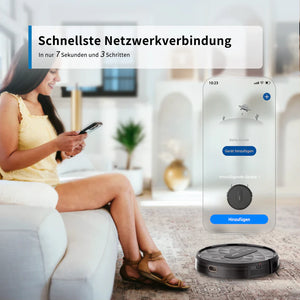 Saugroboter (125,- netto) – Leistungsstarker 2800 Pa Staubsauger Roboter mit App-Steuerung, HEPA-Filter & Automatischer Navigation für Tierhaare und Teppiche