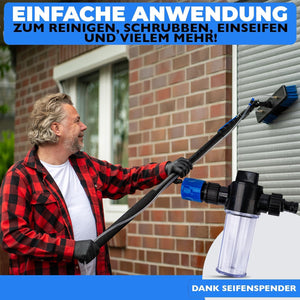 Teleskopwaschbürste mit Wasseranschluss 4,6 oder 7 m Länge. Für Fenster, Solaranlagen usw.