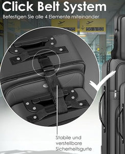 Kofferset 4tlg  | Reisekoffer-Set mit Rollen | Komplettes 4er Set