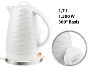 Porzellan-Wasserkocher 1,7 Liter, 1500W mit komplettem Kaffee-/Tee-Service