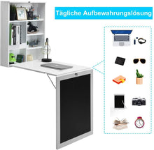 Laden Sie das Bild in den Galerie-Viewer, Wandklapptisch Bartisch Schreibtisch Computertisch klappbar mit Tafel. Schwarz oder weiß. (Weiß mit Kreidetafel)