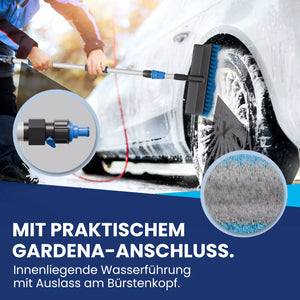 Teleskopwaschbürste mit Wasseranschluss 2 oder 3 m Länge.