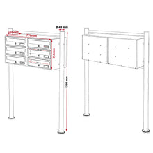 Laden Sie das Bild in den Galerie-Viewer, Briefkastenanlage Doppel 6er Standanlage Weiß 6 Fächer (2x3)