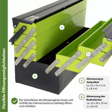 Laden Sie das Bild in den Galerie-Viewer, Werkzeugkiste mit 4 oder 6 Seitenfächern.