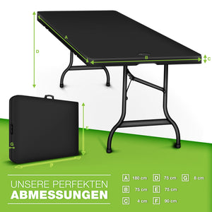 Klapptisch 180 cm Gartentisch Buffettisch Campingtisch klappbar Garten