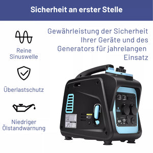 Inverter Stromgenerator 2000 Watt Notstromaggregat sparsam und für empfindliche Geräte geeignet