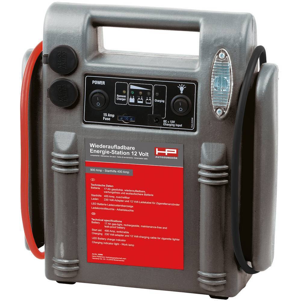 5in1-Starthilfe-Powerbank, Kompressor, USB, 12V, 20 Ah, 1000A, 150 psi