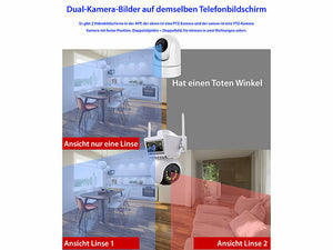 Überwachungskamera 4K mit WLAN mit Dual-Linse für 360° Rundumsicht